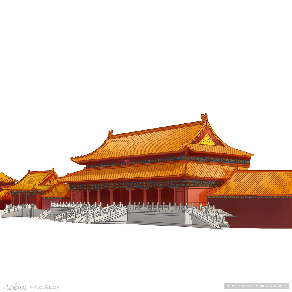皇宫插画建筑元素