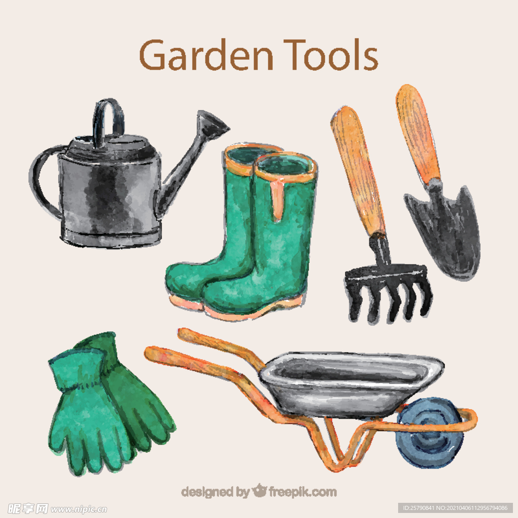 水彩绘花园工具