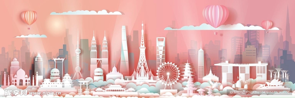 世界建筑 代表建筑 插畫 矢量