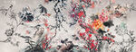 新中式水墨花鸟壁画装饰画背景墙