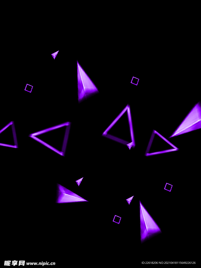 科技三角元素紫色背景
