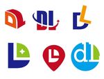 字母DL标志组合矢量图logo
