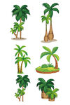卡通椰子树矢量图