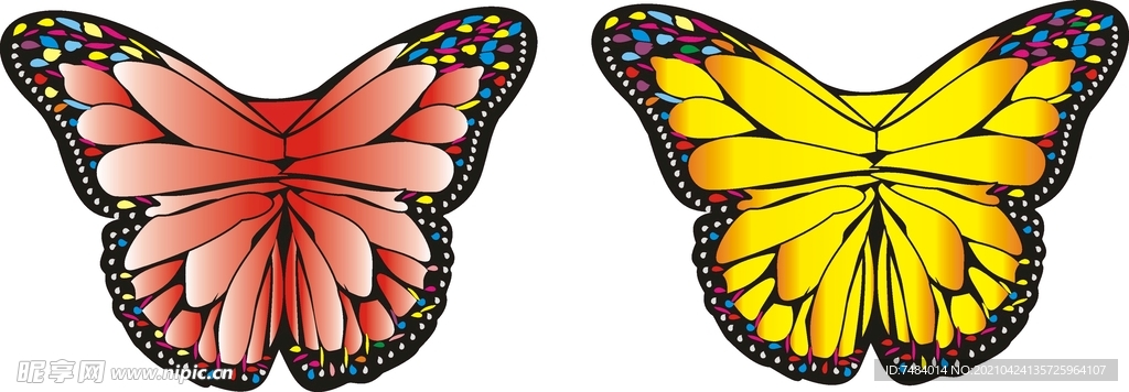 蝴蝶翅膀矢量图