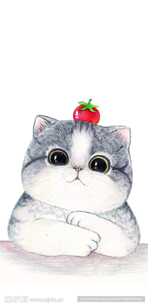 可爱猫咪草莓