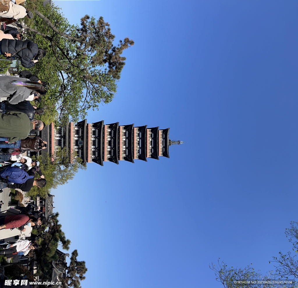 揚(yáng)州 建筑 藍(lán)天  樹  旅游