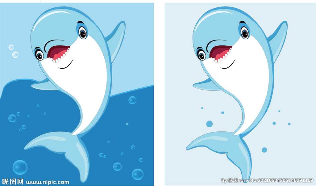 可爱小海豚插画