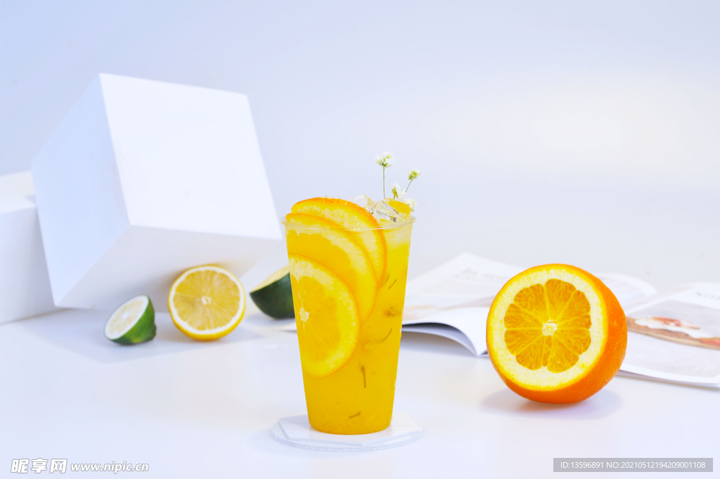 夏日饮料 饮品 橙子   鲜果