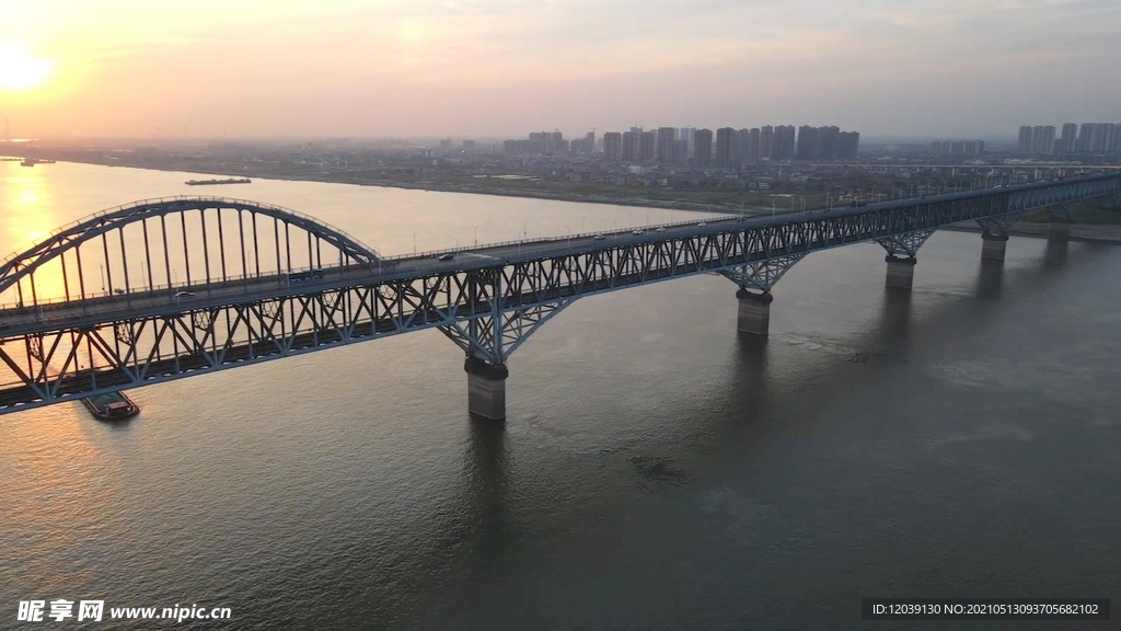 九江长江大桥航拍视频