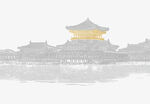 新中式抽象复古中式建筑壁画背景