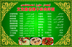 新疆菜单菜谱