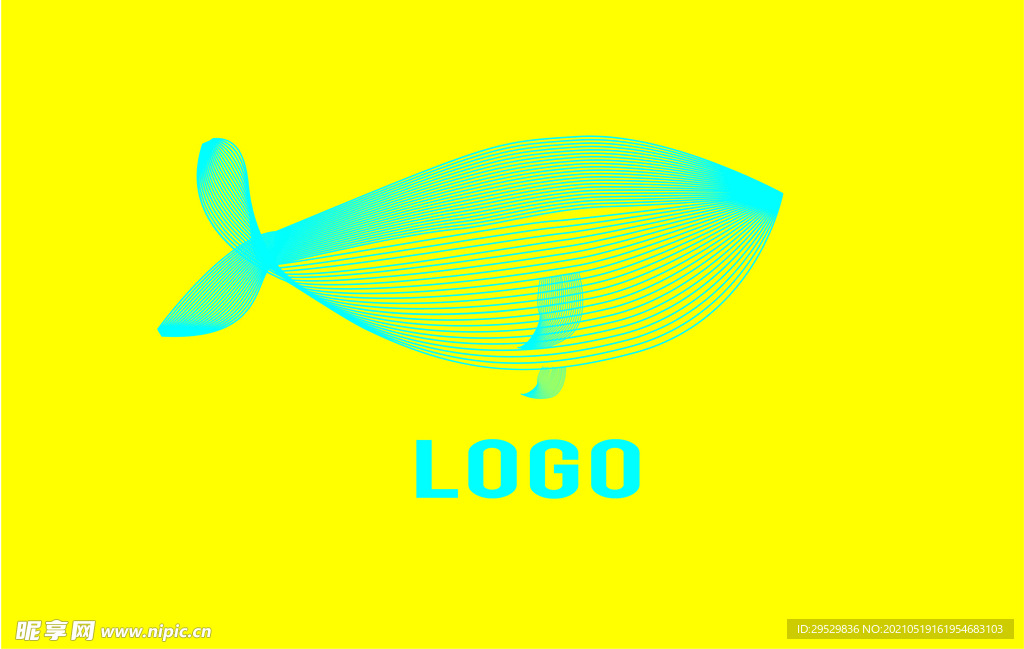 线条鲸鱼logo