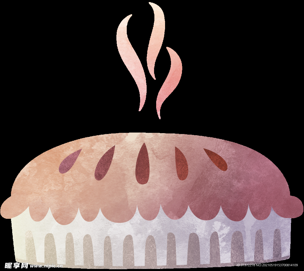 水彩蛋糕咖啡杯子爱心插画背景图