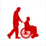 轮椅老人剪影