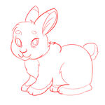 白描兔子 趣味卡通 卡通绘本