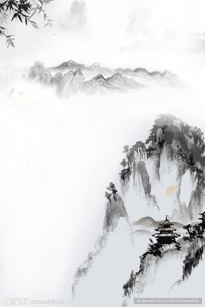 中国风山水画背景