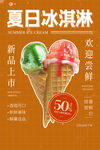 夏日冰淇淋促销活动宣传海报素材