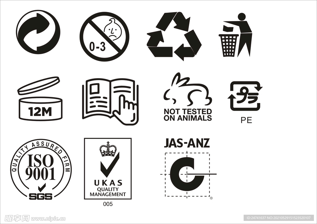 可循环 禁止扔垃圾  标识 标