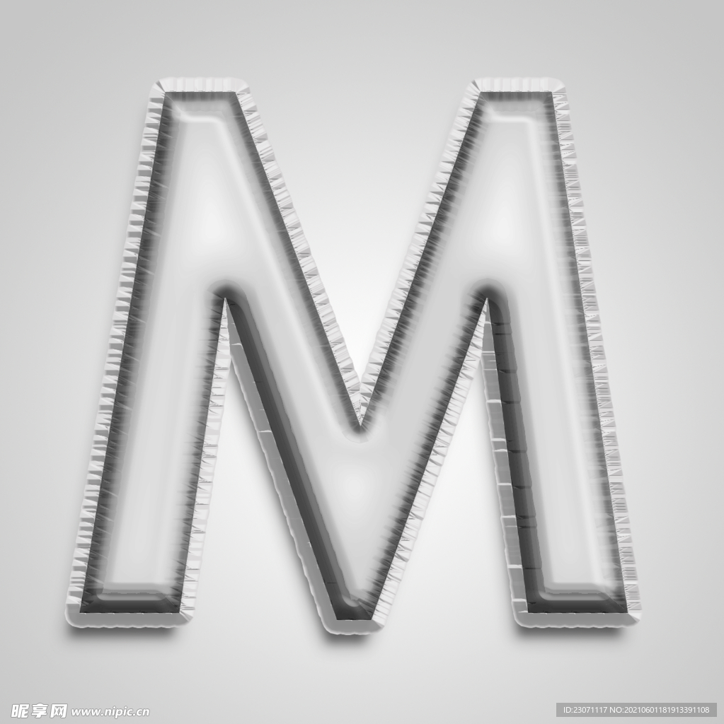 金属字母M