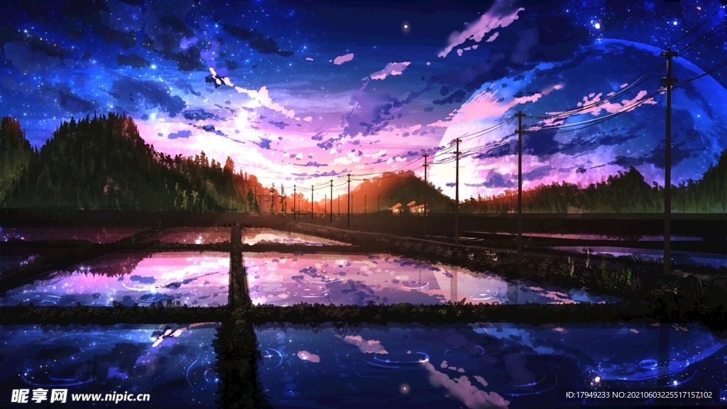 意境夕陽風景