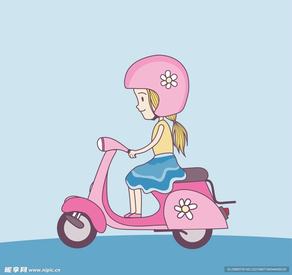 骑电动车的女孩