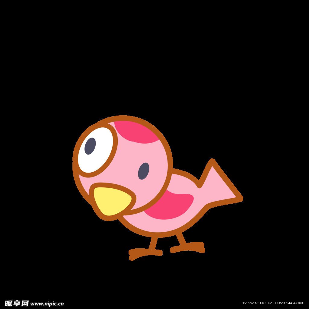 可爱的粉红小鸟 布谷鸟