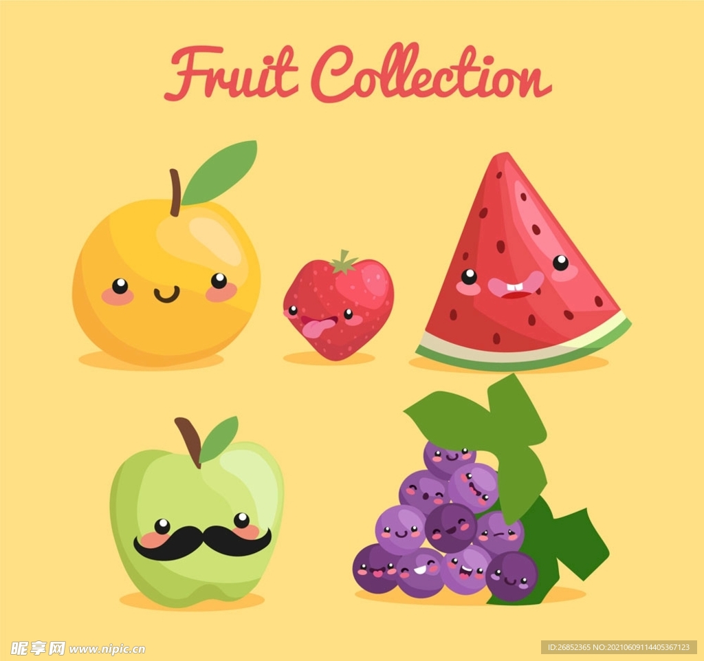 可爱表情水果