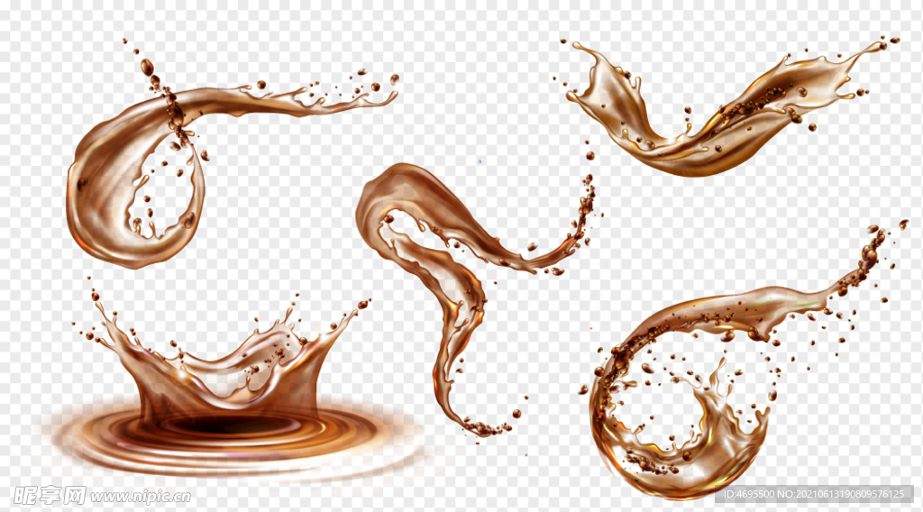 咖啡色水溅 水花 水元素