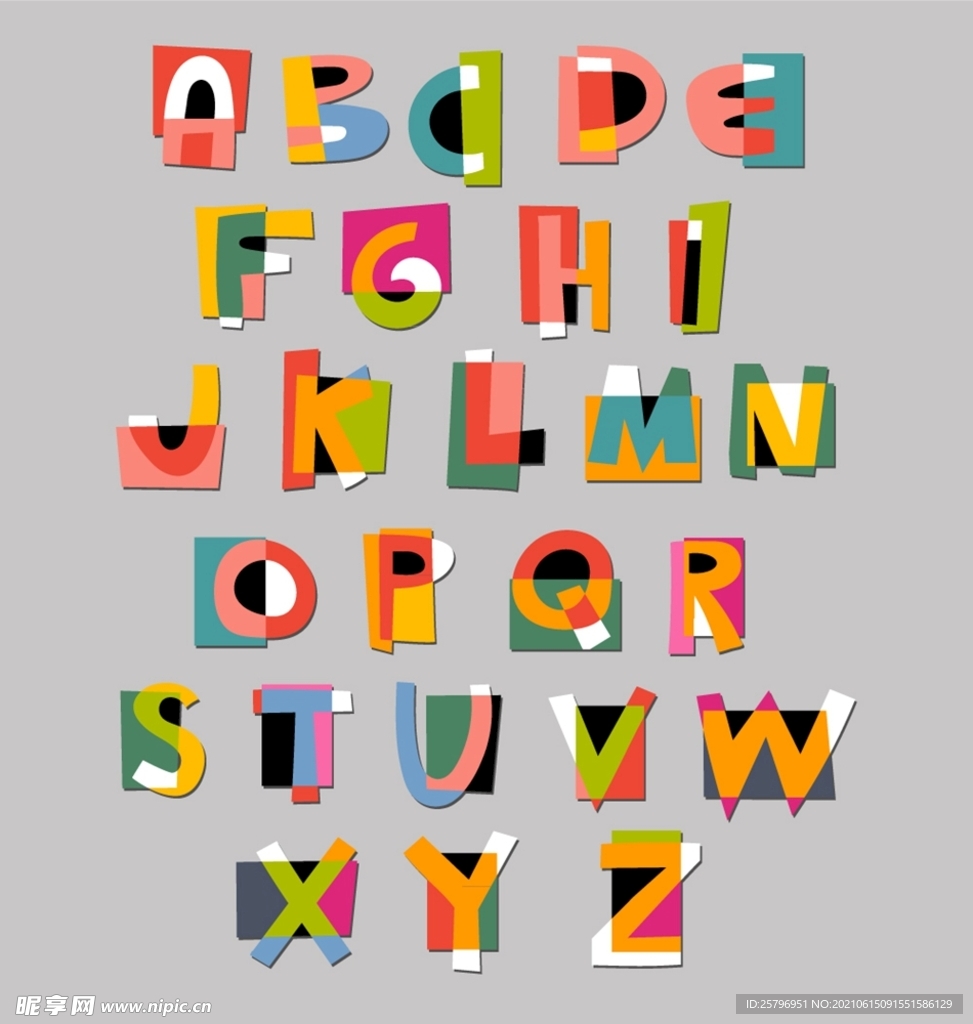 彩色纸质字母