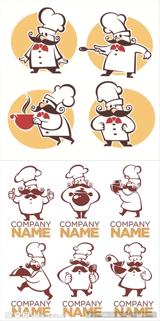 卡通厨师人物标志