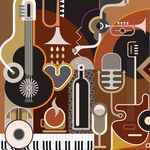 音乐乐器抽象图案