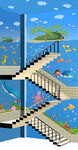 幼儿园楼梯海底世界墙绘效果图