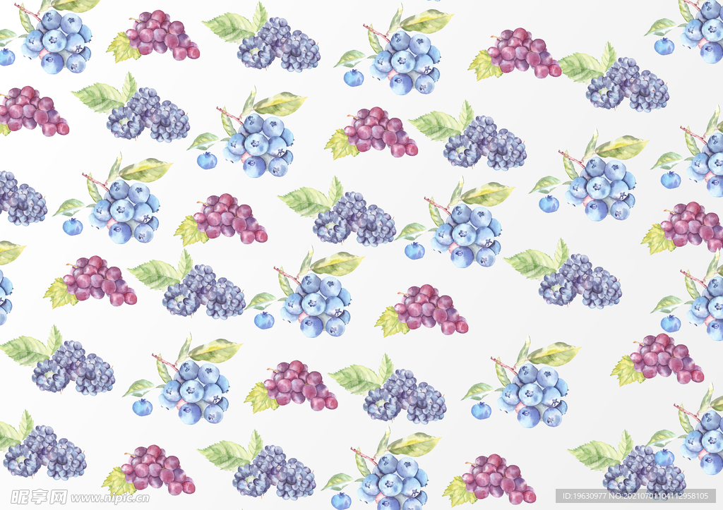 新鲜水果蓝莓弥胡桃葡萄素材