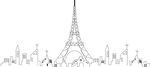 巴黎铁塔 线形图  矢量