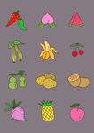 原创手绘卡通蔬菜水果