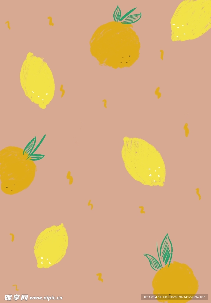 夏日清新水果柠檬橙子壁纸