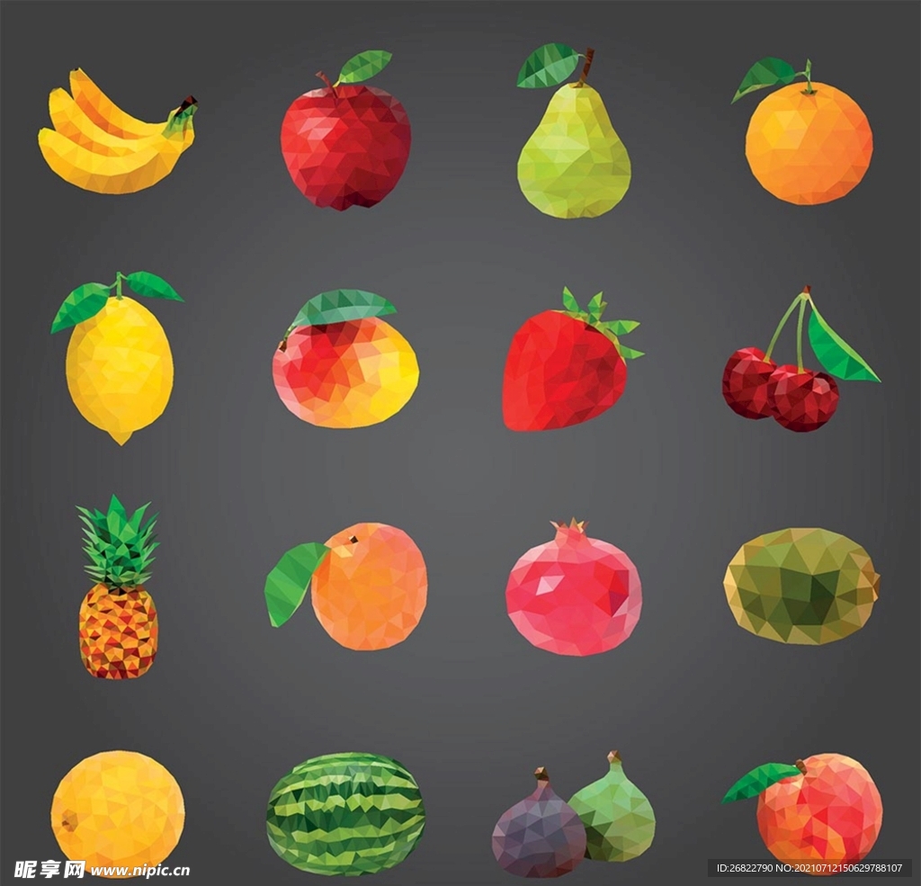 色块层叠水果