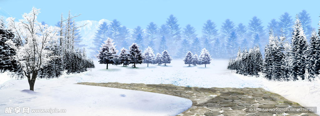 雪景 松树