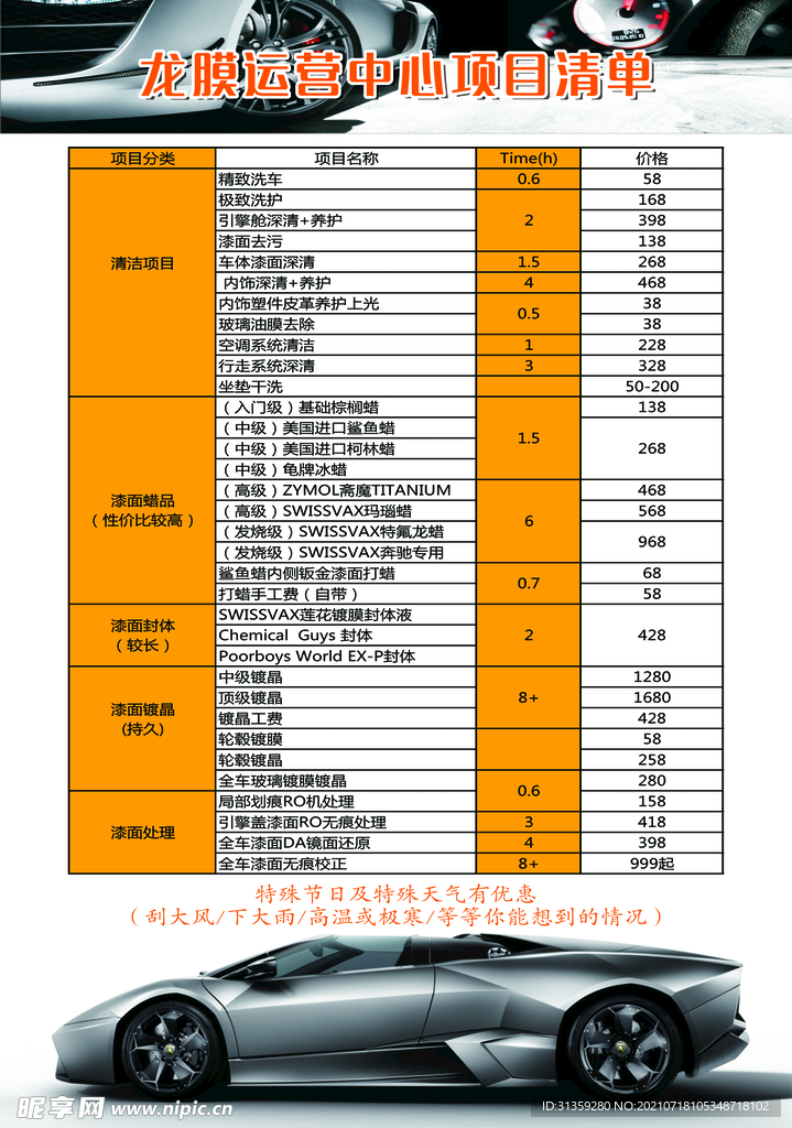 汽车价目表