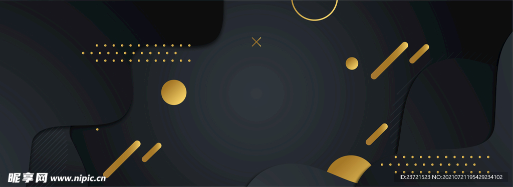 黑金色幾何圖形背景banner