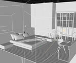 C4D模型卧室室内桌子椅子床