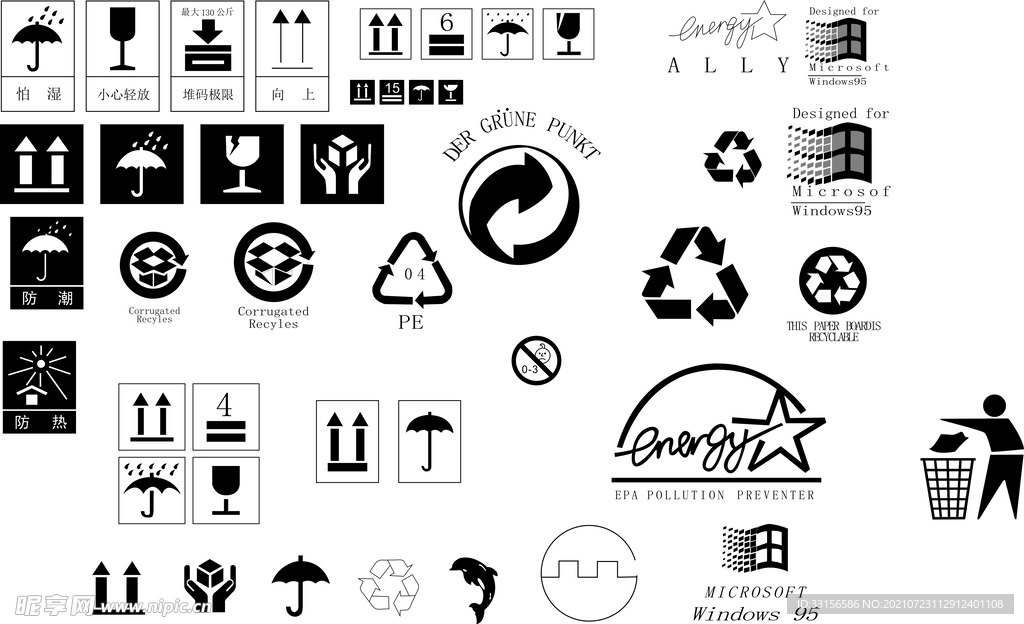 纸箱环保标志图