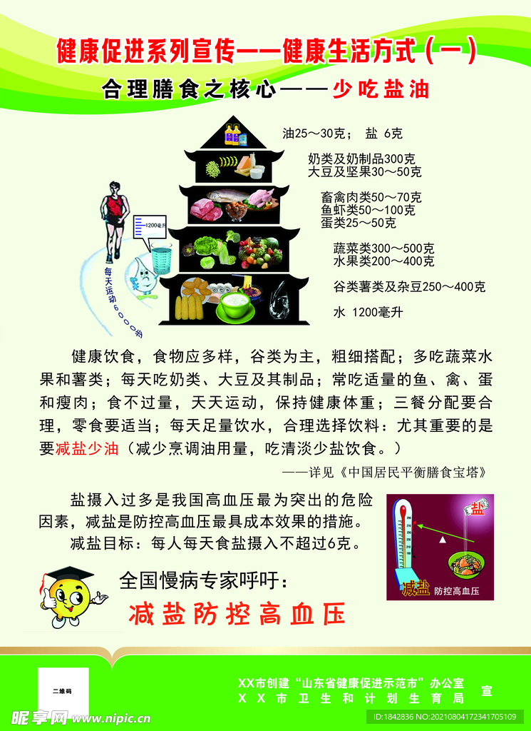 健康生活方式 少吃油鹽