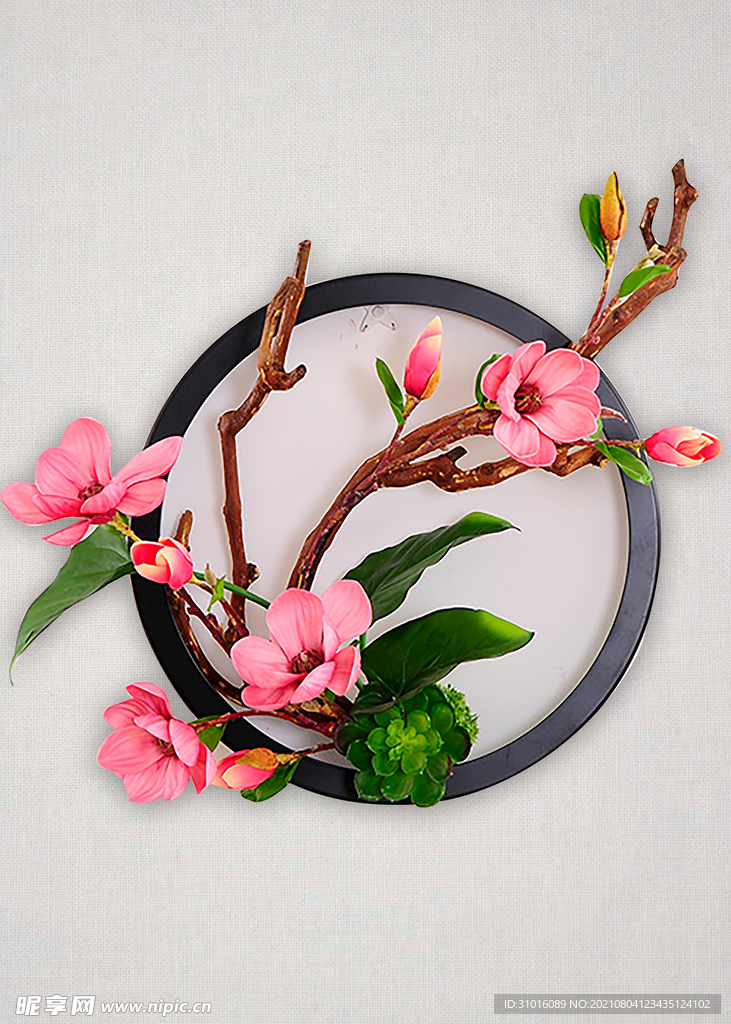 中式花卉装饰画