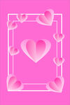 粉色边框爱心情人节浪漫简约背景