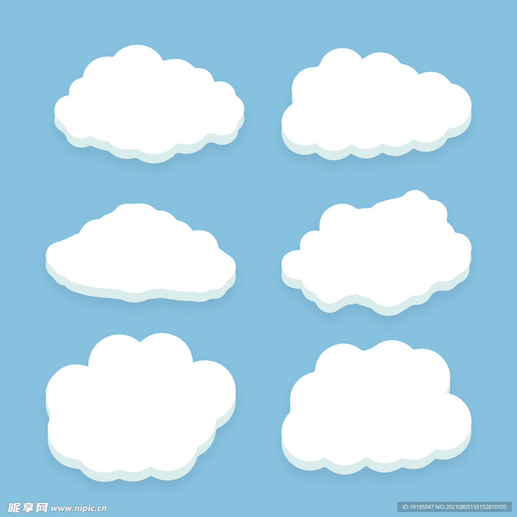 卡通漂浮的云白云云彩元素
