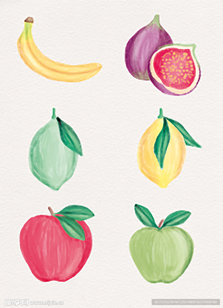 水果蔬菜手绘插画图片 