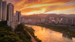 重慶武隆城區夕陽