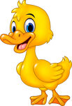 卡通搞笑小鸭子黄色白底形象小黄
