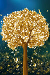 金色发财树装饰画